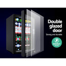 Devanti 70L Bar Fridge Glass Door w/Light Black-4