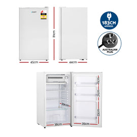 Devanti 95L Bar Fridge White - 0