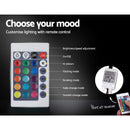 Artiss Bed Frame Double Size Gas Lift RGB LED White Cole-6