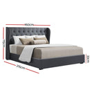 Artiss Bed Frame Queen Size Gas Lift Charcoal ISSA-3