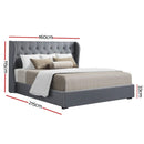 Artiss Bed Frame Queen Size Gas Lift Grey ISSA-3