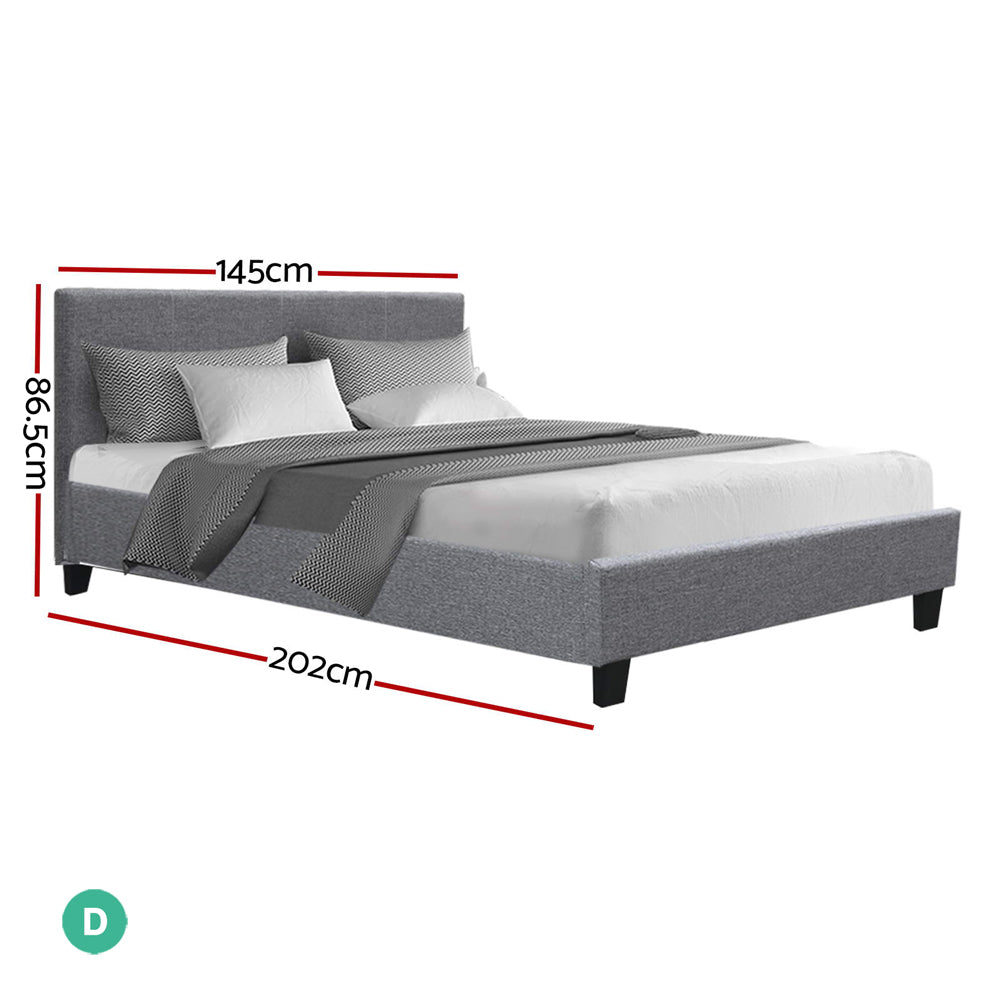 Artiss Neo Bed Frame Fabric - Grey Double - 0