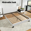 Artiss Neo Bed Frame PU Leather - White Double-5