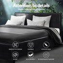 Artiss Bed Frame Double Size Base Mattress Platform Leather Wooden Black NEO-5