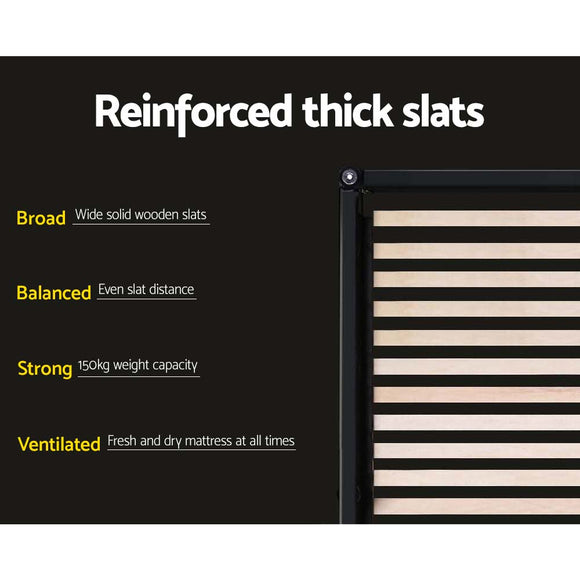 Artiss Neo Bed Frame Fabric - Grey King Single