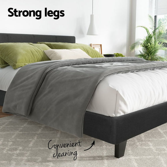 Artiss Neo Bed Frame Fabric - Charcoal Queen