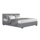 Artiss Bed Frame Queen Size Gas Lift Base -NINO Grey-3