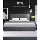 Artiss Bed Frame Queen Size Gas Lift Base -NINO Grey-3