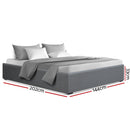 Artiss Bed Frame Double Size Gas Lift Base Grey TOKI-2