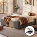 Artiss King Single Size Gas Lift Bed Frame Base With Storage Platform Fabric-1