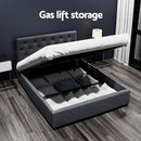 Artiss Bed Frame Double Size Gas Lift Charcoal VILA-7