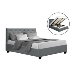 Artiss Bed Frame Double Size Gas Lift Grey VILA - 0