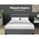 Artiss Bed Frame Double Size Gas Lift Grey VILA-10