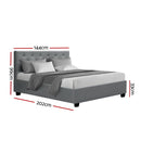 Artiss Bed Frame Double Size Gas Lift Grey VILA-3