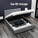 Artiss Bed Frame Double Size Gas Lift Grey VILA-7