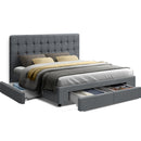 Artiss Bed Frame Queen Size with 4 Drawers Grey AVIO-1