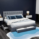 Artiss Bed Frame Queen Size with 4 Drawers Grey AVIO-8