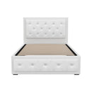 Artiss Tiyo Bed Frame PU Leather Gas Lift Storage - White King Single-6