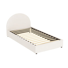 Artiss Bed Frame Gas Lift Strorage Beds Base Platform Boucle Fabric King Single ELLA - 0
