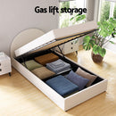 Artiss Bed Frame Gas Lift Strorage Beds Base Platform Boucle Fabric King Single ELLA-6