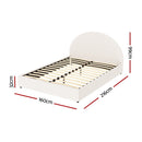 Artiss Bed Frame Gas Lift Strorage Beds Base Platform Boucle Fabric Queen ELLA-3