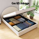 Artiss Bed Frame Gas Lift Strorage Beds Base Platform Boucle Fabric Queen ELLA-6