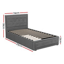 Artiss Bed Frame King Single Size Gas Lift Mattress Base with Storage Fabric-4