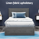 Artiss Bed Frame King Single Size Gas Lift Mattress Base with Storage Fabric-9