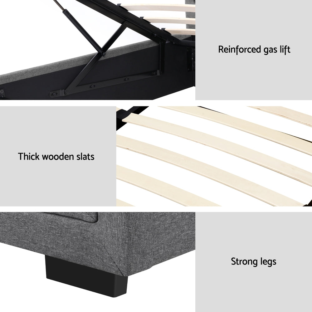 Artiss Bed Frame King Single Size Gas Lift Mattress Base with Storage Fabric