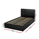 Artiss RGB LED Bed Frame King Single Size Gas Lift Base Storage Leather LUMI-3