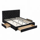 Artiss King Bed Frame Storage Charging Station Upholstered 3 Drawers USB Type-C-2