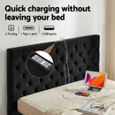 Artiss Queen Bed Frame Storage Charging Station Upholstered 3 Drawers USB Type-C-4