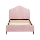 Artiss Bed Frame King Single Size Velvet Pink OLAN-3