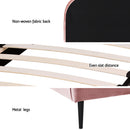 Artiss Bed Frame King Single Size Velvet Pink OLAN-6