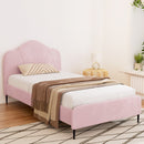 Artiss Bed Frame King Single Size Velvet Pink OLAN-7