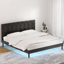 Artiss Bed Frame King Size LED Black RAVI-7