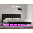 Artiss Bed Frame King Size LED Black RAVI-5