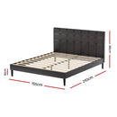 Artiss Bed Frame Queen Size LED Black RAVI-2