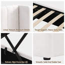 Artiss Double Bed Frame with Gaslift Storage USB Type-C Charging Ports Velvet Upholstery White-9