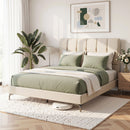 Artiss Double Bed Frame Upholstered Platform Bed with Tufted Headboard 300kg Support-10