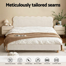 Artiss Double Bed Frame Cloud Headboard Boucle Fabric Mattress Platform Base White-4