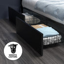 Artiss Bed Frame Double Size LED with 4 Drawers Black DUNN-6