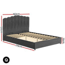 Artiss Bed Frame Queen Size Velvet Grey FION-2