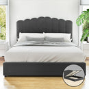 Artiss Bed Frame Queen Size Velvet Grey FION-7