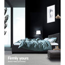 Artiss Tino Bed Frame Double Size Charcoal Fabric-6