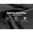 Artiss Tino Bed Frame Queen Size Charcoal Fabric-8