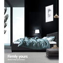 Artiss Tino Bed Frame Queen Size Charcoal Fabric-6