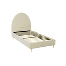Artiss Bed Frame Single Size Velvet Cream ELLA-1