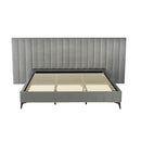 Artiss Bed Frame King Size Velvet Grey LOTT-3