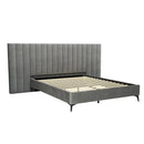 Artiss Bed Frame Queen Size Velvet Grey LOTT-1